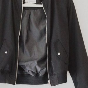 BERSHKA black bomber jacket